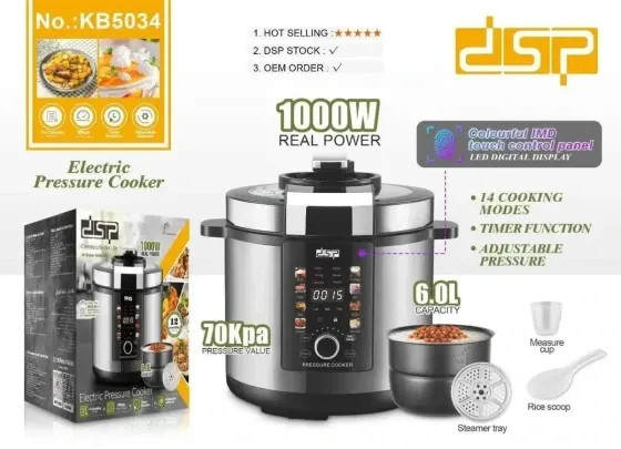 زودپز و پلوپز 6 لیتر دی اس پی مدل KB5034