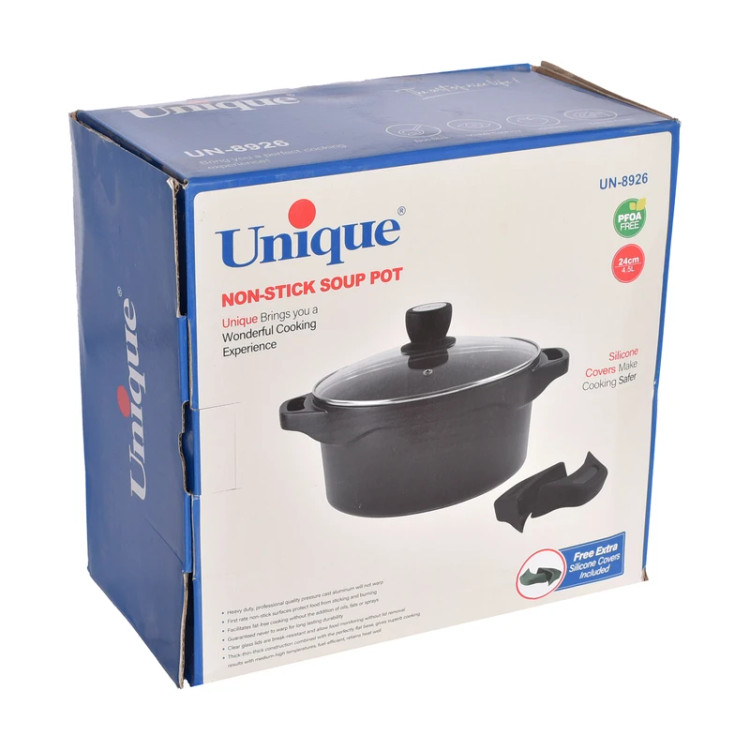 قابلمه گرانیتی یونیک طرح هلیوس سایز ۲۴ مدل UN-8926 با دستگیره سیلیکونی