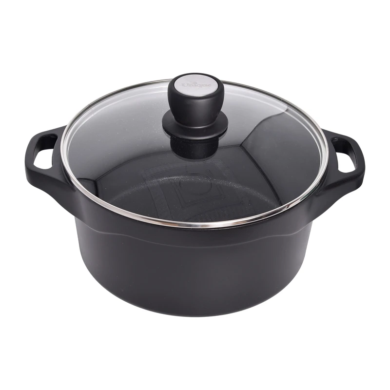 قابلمه گرانیتی یونیک طرح هلیوس سایز ۲۴ مدل UN-8926 با دستگیره سیلیکونی